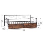 ΚΡΕΒΑΤΙ-ΚΑΝΑΠΕΣ BERNIE HM21120.01 ΜΑΥΡΟΣ ΜΕΤΑΛ. ΣΚΕΛΕΤΟΣ & 2 ΣΥΡΤΑΡΙΑ- ΓΙΑ 190x90εκ. - Image 3
