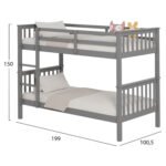 ΚΡΕΒΑΤΙ ΚΟΥΚΕΤΑ ΠΑΙΔΙΚΟ LANTAI HM682.05 ΞΥΛΟ ΠΕΥΚΟΥ ΣΕ ΓΚΡΙ- ΣΤΡΩΜΑΤΑ 190x90εκ - Image 3