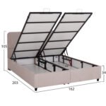 ΚΡΕΒΑΤΙ ΜΕ ΑΠΟΘ.ΧΩΡΟ DOLORES HM631.32 ΜΠΕΖ ΥΦΑΣΜΑ- ΓΙΑ ΣΤΡΩΜΑ 160x200εκ - Image 3