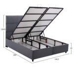 ΚΡΕΒΑΤΙ MILO ΜΕ ΑΠΟΘ.ΧΩΡΟ HM738.10 ΓΚΡΙ ΒΕΛΟΥΔΟ-- ΓΙΑ ΣΤΡΩΜΑ 140x200εκ - Image 3