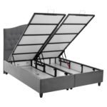 ΚΡΕΒΑΤΙ MALENA ΜΕ ΑΠΟΘΗΚΕΥΤΙΚΟ ΑΠΟ ΓΚΡΙ ΒΕΛΟΥΔΟ HM624.10 ΓΙΑ ΣΤΡΩΜΑ 160x200 εκ. - Image 4