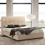 ΚΡEΒΑΤΙ ΜΕ ΑΠΟΘΗΚΕΥΤΙΚΟ ΧΩΡΟ DREAMLET HM716 ΜΠΕΖ ΒΕΛΟΥΔΟ- ΓΙΑ ΣΤΡΩΜΑ 160x200εκ. - Image 2