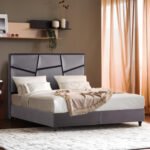 ΚΡEΒΑΤΙ ΜΕ ΑΠΟΘΗΚΕΥΤΙΚΟ ΧΩΡΟ IRIDA HM718 ΓΚΡΙ ΒΕΛΟΥΔΟ ΓΙΑ ΣΤΡΩΜΑ 160x200εκ. - Image 2