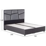 ΚΡEΒΑΤΙ ΜΕ ΑΠΟΘΗΚΕΥΤΙΚΟ ΧΩΡΟ IRIDA HM718 ΓΚΡΙ ΒΕΛΟΥΔΟ ΓΙΑ ΣΤΡΩΜΑ 160x200εκ. - Image 3