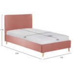 ΚΡΕΒΑΤΙ ΜΕ ΣΤΡΩΜΑ MAYLIN HM21281.01 ΣΑΠΙΟ ΜΗΛΟ ΒΕΛΟΥΔΟ--ΓΙΑ 120x200εκ - Image 3