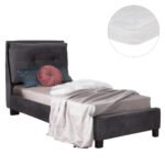 Αγόρασε ΚΡΕΒΑΤΙ ΜΕ ΣΤΡΩΜΑ RILEY HM21282.01 ΓΚΡΙ ΒΕΛΟΥΔΟ--ΓΙΑ 90x200εκ σε μοναδική τιμή στο clickforshop.gr