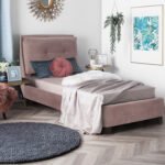 ΚΡΕΒΑΤΙ ΜΕ ΣΤΡΩΜΑ RILEY HM21282.02 ΣΑΠΙΟ ΜΗΛΟ ΒΕΛΟΥΔΟ--ΓΙΑ 90x200εκ - Image 2