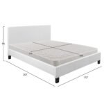 ΚΡΕΒΑΤΙ ΜΕ ΣΤΡΩΜΑ BECCA HM21283.01 ΛΕΥΚΟ PU--ΓΙΑ 150x200εκ - Image 3