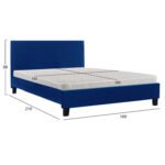 ΚΡΕΒΑΤΙ ΜΕ ΣΤΡΩΜΑ BECCA HM21283.07 ΜΠΛΕ ΒΕΛΟΥΔΟ--ΓΙΑ 150x200εκ - Image 3