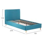 ΚΡΕΒΑΤΙ MAYLIN ΜΕ ΤΙΡΚΟΥΑΖ ΒΕΛΟΥΔΟ HM598.08 ΓΙΑ ΣΤΡΩΜΑ 120x200 EK. - Image 3