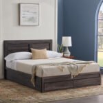 ΚΡΕΒΑΤΙ ΜΕΛΑΜΙΝΗΣ CAPRI HM312.07 ΜΕ 2 ΣΥΡΤΑΡΙΑ ΑΝΘΡΑΚΙ ΓΙΑ ΣΤΡΩΜΑ 150x200εκ. - Image 2