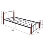 ΚΡΕΒΑΤΙ MAKAI ΜΕΤΑΛΛΟ ΞΥΛΟ ΚΑΡΥΔΙ--ΓΙΑ ΣΤΡΩΜΑ 90X190 HM381 - Image 2