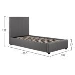 ΚΡΕΒΑΤΙ MONDY 90x200 εκ. ΜΕ ΥΦΑΣΜΑ DARK GREY HM586.05 - Image 2