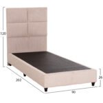 ΚΡΕΒΑΤΙ ΜΟΝΟ MILO HM652.32 ΜΠΕΖ TEDDY ΥΦΑΣΜΑ ΓΙΑ ΣΤΡΩΜΑ 90x200εκ - Image 2