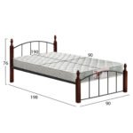 ΚΡΕΒΑΤΙ ΜΟΝΟ & ΣΤΡΩΜΑ MAKAI HM21330 ΜΕΤΑΛΛΟ & ΞΥΛΟ ΣΕ ΚΑΡΥΔΙ--ΣΤΡΩΜΑ 90x190εκ - Image 3