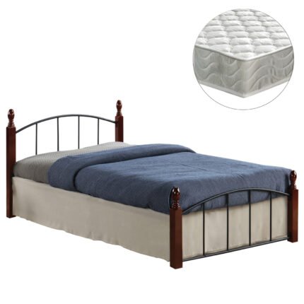 Αγόρασε ΚΡΕΒΑΤΙ ΜΟΝΟ & ΣΤΡΩΜΑ MAKAI HM21330 ΜΕΤΑΛΛΟ & ΞΥΛΟ ΣΕ ΚΑΡΥΔΙ--ΣΤΡΩΜΑ 90x190εκ σε μοναδική τιμή στο clickforshop.gr