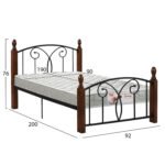 ΚΡΕΒΑΤΙ ΜΟΝΟ & ΣΤΡΩΜΑ SUZIE HM21331 ΜΕΤΑΛΛΟ & ΞΥΛΟ ΣΕ ΚΑΡΥΔΙ--ΣΤΡΩΜΑ 90x190εκ - Image 3