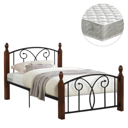 Αγόρασε ΚΡΕΒΑΤΙ ΜΟΝΟ & ΣΤΡΩΜΑ SUZIE HM21331 ΜΕΤΑΛΛΟ & ΞΥΛΟ ΣΕ ΚΑΡΥΔΙ--ΣΤΡΩΜΑ 90x190εκ σε μοναδική τιμή στο clickforshop.gr
