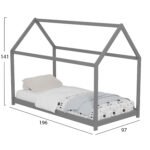 ΚΡΕΒΑΤΙ ΠΑΙΔΙΚΟ PEPE HM677.05 τ.MONTESSORI ΞΥΛΟ ΠΕΥΚΟ ΓΚΡΙ- 190x90εκ - Image 3
