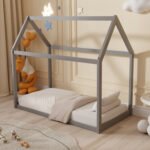 ΚΡΕΒΑΤΙ ΠΑΙΔΙΚΟ PEPE HM678.05 τ.MONTESSORI ΞΥΛΟ ΠΕΥΚΟ ΓΚΡΙ- 140x70εκ - Image 2