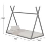 ΚΡΕΒΑΤΙ ΠΑΙΔΙΚΟ MUNK HM681.05 τ.MONTESSORI ΜΑΣΙΦ ΞΥΛΟ ΠΕΥΚΟΥ ΓΚΡΙ- 190x90εκ - Image 3