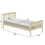 ΚΡΕΒΑΤΙ ΠΑΙΔΙΚΟ ΜΕ ΣΤΡΩΜΑ GIMLY HM21300 ΞΥΛΟ ΠΕΥΚΟΥ ΣΕ ΦΥΣΙΚΟ ΓΙΑ ΣΤΡΩΜΑ 90x190εκ - Image 3