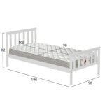 ΚΡΕΒΑΤΙ ΠΑΙΔΙΚΟ ΜΕ ΣΤΡΩΜΑ GIMLY HM21300.01 ΞΥΛΟ ΠΕΥΚΟΥ ΣΕ ΛΕΥΚΟ ΓΙΑ ΣΤΡΩΜΑ 90x190εκ - Image 3