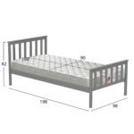 ΚΡΕΒΑΤΙ ΠΑΙΔΙΚΟ ΜΕ ΣΤΡΩΜΑ GIMLY HM21300.02 ΞΥΛΟ ΠΕΥΚΟΥ ΣΕ ΓΚΡΙ- ΓΙΑ ΣΤΡΩΜΑ 90x190εκ - Image 3