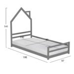 ΚΡΕΒΑΤΙ ΠΑΙΔΙΚΟ ΜΕ ΣΤΡΩΜΑ HOUSER HM21301.01 ΞΥΛΟ ΠΕΥΚΟΥ ΣΕ ΓΚΡΙ--ΣΤΡΩΜΑ 90x190εκ - Image 3