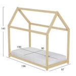 ΚΡΕΒΑΤΙ ΠΑΙΔΙΚΟ ΜΕ ΣΤΡΩΜΑ PEPE HM21302 ΞΥΛΟ ΠΕΥΚΟΥ ΣΕ ΦΥΣΙΚΟ--ΣΤΡΩΜΑ 90x190εκ - Image 3