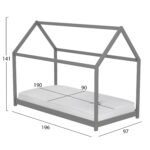 ΚΡΕΒΑΤΙ ΠΑΙΔΙΚΟ ΜΕ ΣΤΡΩΜΑ PEPE HM21302.02 ΞΥΛΟ ΠΕΥΚΟΥ ΣΕ ΓΚΡΙ--ΣΤΡΩΜΑ 90x190εκ - Image 3