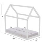 ΚΡΕΒΑΤΙ ΠΑΙΔΙΚΟ ΜΕ ΣΤΡΩΜΑ PEPE HM21303.01 ΞΥΛΟ ΠΕΥΚΟΥ ΣΕ ΛΕΥΚΟ--ΣΤΡΩΜΑ 70x140εκ - Image 3