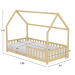 ΚΡΕΒΑΤΙ ΠΑΙΔΙΚΟ ΜΕ ΣΤΡΩΜΑ PHYLLIS HM21304 ΞΥΛΟ ΠΕΥΚΟΥ ΣΕ ΦΥΣΙΚΟ--ΣΤΡΩΜΑ 90x190εκ - Image 3