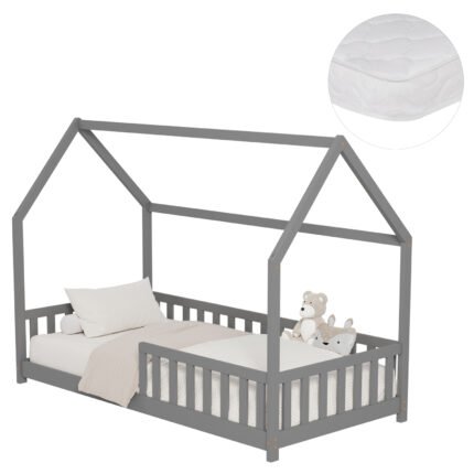 Αγόρασε ΚΡΕΒΑΤΙ ΠΑΙΔΙΚΟ ΜΕ ΣΤΡΩΜΑ PHYLLIS HM21304.02 ΞΥΛΟ ΠΕΥΚΟΥ ΣΕ ΓΚΡΙ--ΣΤΡΩΜΑ 90x190εκ σε μοναδική τιμή στο clickforshop.gr