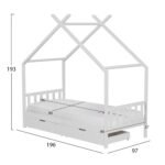 ΚΡΕΒΑΤΙ ΠΑΙΔΙΚΟ ΜΕ ΣΤΡΩΜΑ KLARICE HM21305.01 ΞΥΛΟ ΠΕΥΚΟΥ ΣΕ ΛΕΥΚΟ--ΣΤΡΩΜΑ 90x190εκ - Image 3