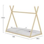 ΚΡΕΒΑΤΙ ΠΑΙΔΙΚΟ ΜΕ ΣΤΡΩΜΑ MUNK HM21306 ΞΥΛΟ ΠΕΥΚΟΥ ΣΕ ΦΥΣΙΚΟ--ΣΤΡΩΜΑ 90x190εκ - Image 3