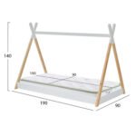 ΚΡΕΒΑΤΙ ΠΑΙΔΙΚΟ ΜΕ ΣΤΡΩΜΑ MUNK HM21308 ΞΥΛΟ ΠΕΥΚΟΥ ΦΥΣΙΚΟ-ΛΕΥΚΟ--ΣΤΡΩΜΑ 90x190εκ - Image 3