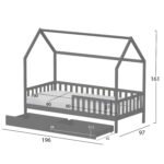 ΚΡΕΒΑΤΙ ΠΑΙΔΙΚΟ ΜΕ ΣΥΡΤΑΡΙΑ PHYLLIS HM21324.02 ΞΥΛΟ ΠΕΥΚΟΥ ΓΚΡΙ--ΜΕ ΣΤΡΩΜΑ 90x190εκ - Image 3