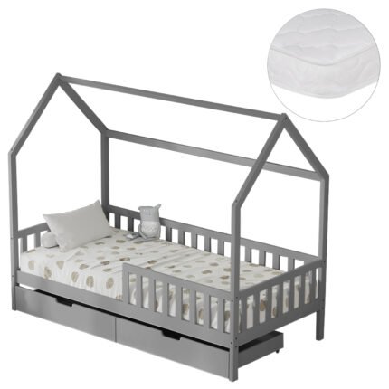 Αγόρασε ΚΡΕΒΑΤΙ ΠΑΙΔΙΚΟ ΜΕ ΣΥΡΤΑΡΙΑ PHYLLIS HM21324.02 ΞΥΛΟ ΠΕΥΚΟΥ ΓΚΡΙ--ΜΕ ΣΤΡΩΜΑ 90x190εκ σε μοναδική τιμή στο clickforshop.gr