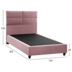 ΚΡΕΒΑΤΙ MILO ΣΑΠΙΟ ΜΗΛΟ ΒΕΛΟΥΔΟ HM646.12 ΓΙΑ ΣΤΡΩΜΑ 120x200 εκ. - Image 3