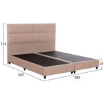 ΚΡΕΒΑΤΙ ΥΠΕΡΔΙΠΛΟ MILO ΑΠΟ ΣΚΟΥΡΟ ΜΠΕΖ ΥΦΑΣΜΑ HM628.22 ΓΙΑ ΣΤΡΩΜΑ 180x200 εκ. - Image 3