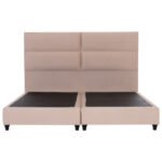 ΚΡΕΒΑΤΙ ΥΠΕΡΔΙΠΛΟ MILO ΑΠΟ ΣΚΟΥΡΟ ΜΠΕΖ ΥΦΑΣΜΑ HM628.22 ΓΙΑ ΣΤΡΩΜΑ 180x200 εκ. - Image 4