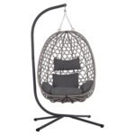 ΚΡΕΜΑΣΤΗ ΦΩΛΙΑ NESTA HM6468.01 ΓΚΡΙ ΜΕΤΑΛΛΟ & P.E.RATTAN 100x100x190Υεκ. - Image 3
