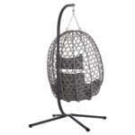 ΚΡΕΜΑΣΤΗ ΦΩΛΙΑ NESTA HM6468.01 ΓΚΡΙ ΜΕΤΑΛΛΟ & P.E.RATTAN 100x100x190Υεκ. - Image 4