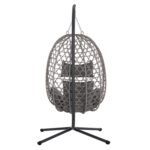 ΚΡΕΜΑΣΤΗ ΦΩΛΙΑ NESTA HM6468.01 ΓΚΡΙ ΜΕΤΑΛΛΟ & P.E.RATTAN 100x100x190Υεκ. - Image 6