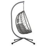 ΚΡΕΜΑΣΤΗ ΠΟΛΥΘΡΟΝΑ ΦΩΛΙΑ MILLIE HM5997.10 ΜΕΤΑΛΛΟ-ΣΥΝΘ.RATTAN ΓΚΡΙ 90x75x190Υεκ. - Image 4