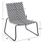 ΜΕΤΑΛΛΙΚΗ ΚΑΡΕΚΛΑ PONY HM6082 ΜΑΥΡΟ & ΑΣΠΡΟ ΣΥΝΘ.RATTAN 66x68x75Υεκ. - Image 2