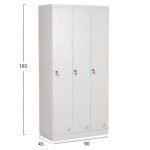 ΜΕΤΑΛΛΙΚΟΣ ΤΡΙΠΛΟΣ ΦΟΡΙΑΜΟΣ ΜΕ ΚΛΕΙΔΑΡΙΕΣ ALTONA HM5634.11 ΓΚΡΙ 90x45x185Υεκ. - Image 2