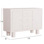 ΜΠΟΥΦΕΣ ΣΕΙΡΑ SANTORINI HM18048 MDF ΣΕ ΥΠΟΛΕΥΚΟ ΧΡΩΜΑ-3 ΣΥΡΤΑΡΙΑ & 2 ΠΟΡΤΕΣ 120x38x80Υεκ. - Image 2