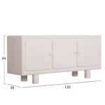 ΜΠΟΥΦΕΣ ΣΕΙΡΑ SANTORINI HM18068 MDF ΣΕ ΥΠΟΛΕΥΚΟ ΧΡΩΜΑ-3 ΠΟΡΤΕΣ 140x38x64Υεκ. - Image 2